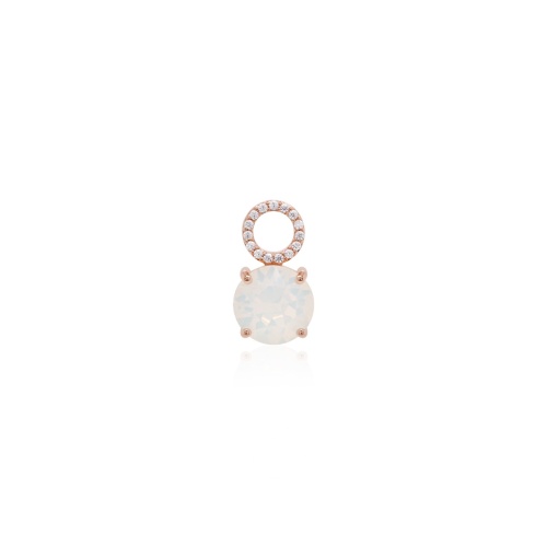Single Charm White Opal Rose gold-plated