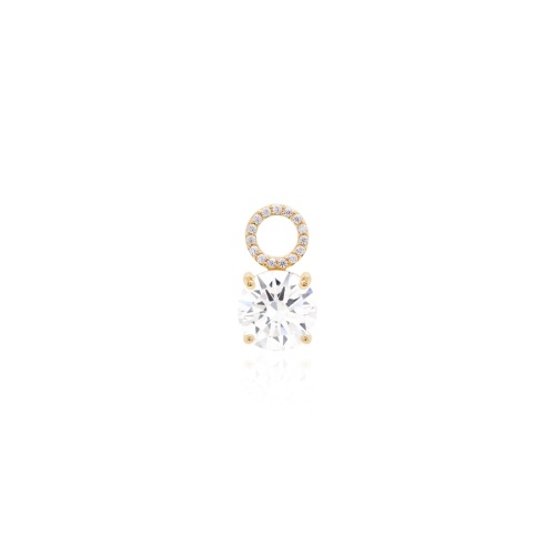 Single Charm Crystal Yellow gold-plated