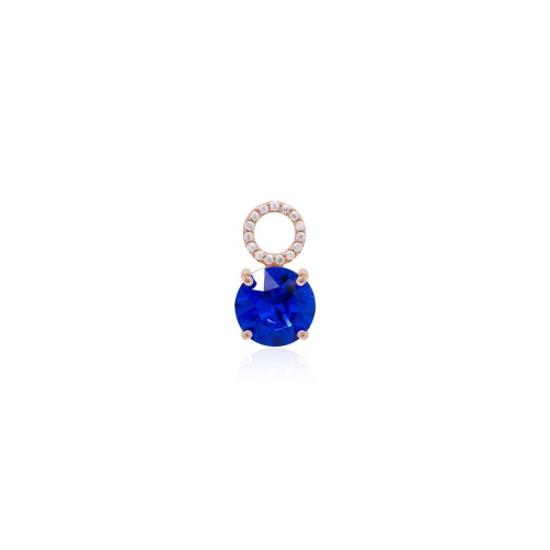 Single Charm Majestic Blue Rose gold-plated
