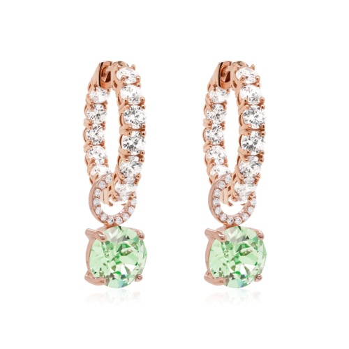 LUXURY CHARM EARRINGS PERIDOT GOLD-PLATED