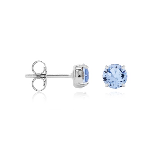 Silver stud earrings Lt Sapphire