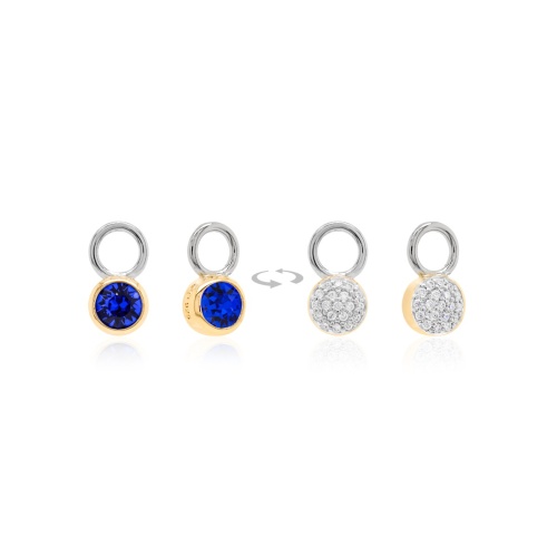 Tiny Charms Sapphire Bluedark Yellow gold-plated