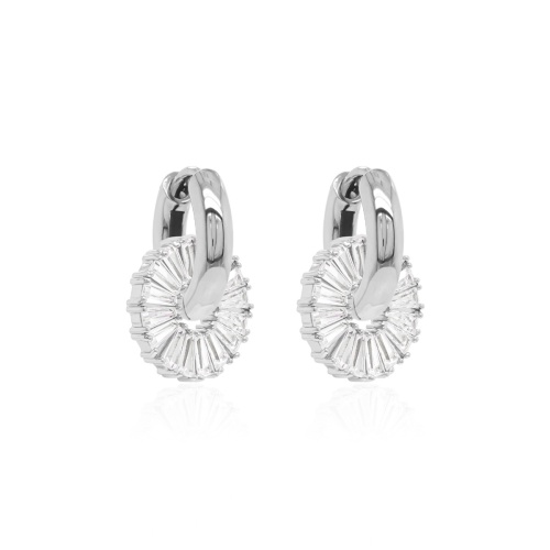 Crown Charm Earring Set Rhodium plated