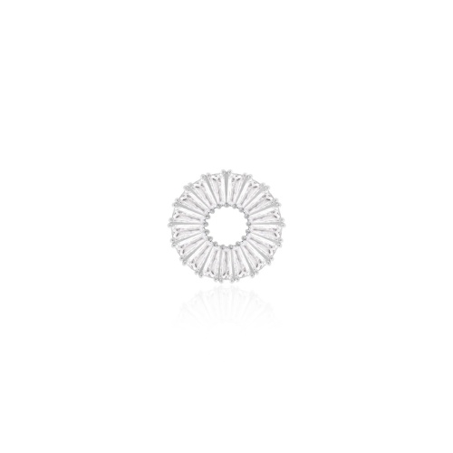 Crown Necklace Charm Rhodium plated