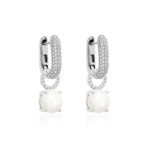 Freshwater pearl charm and Sparklink Link base set Rhodium plated