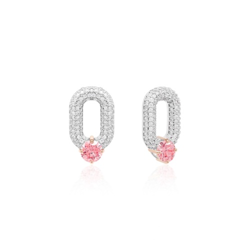 Oval Drop Link Charms Fancy Pink