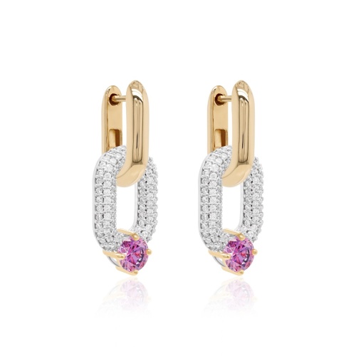 Oval Link Fancy Purple earrings set