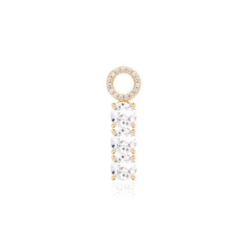 Tennis Single Charm Yellow gold-plated Crystal