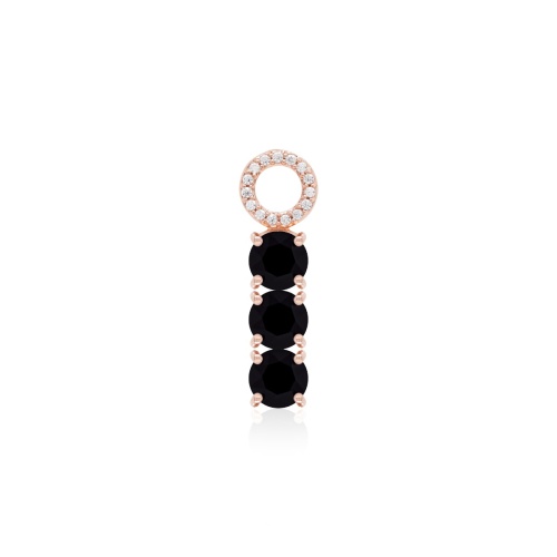 Tennis Single Charm Rose gold-plated Jet