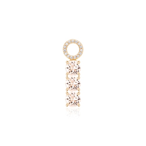 Tennis Single Charm Yellow gold-plated Silk