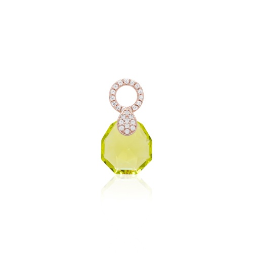 Pear Drop Necklace charm Citrus Green Rose goldplated