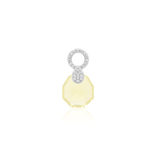 Pear Drop Single Charms Rhodium plated Jonquil