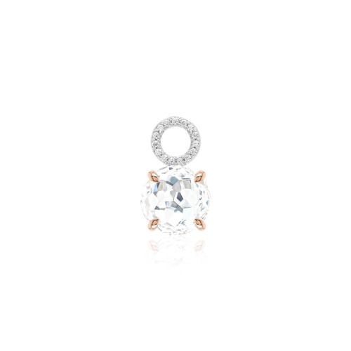 Sparkling Electric Single Charm Crystal Rose gold-plated prongs