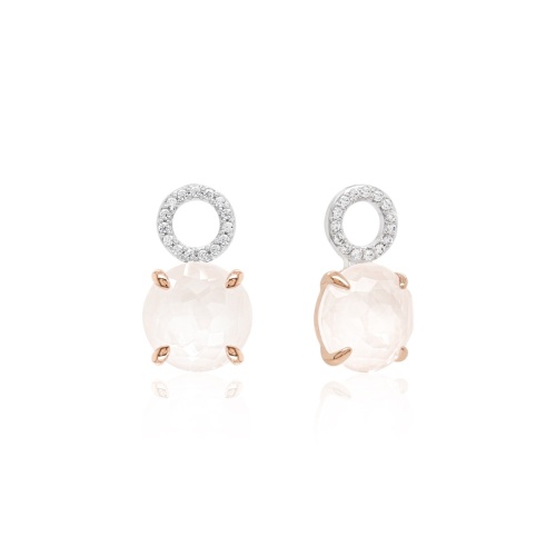 Sparkling Electric Charms  White Ignite Rose gold-plated prongs