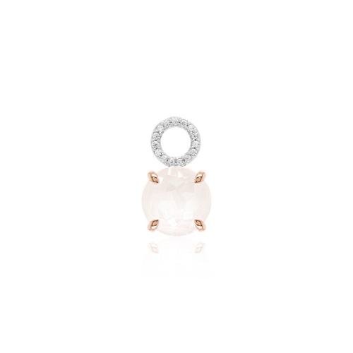 Sparkling Electric Single Charm White Ignite Rose gold-plated prongs