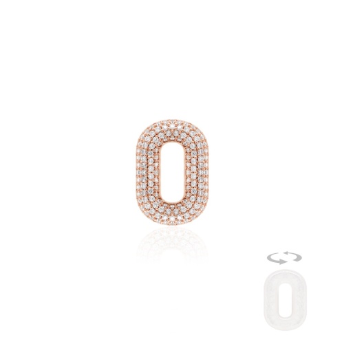 Two-sided Sparkling MOP Necklace Charm Rose gold-plated