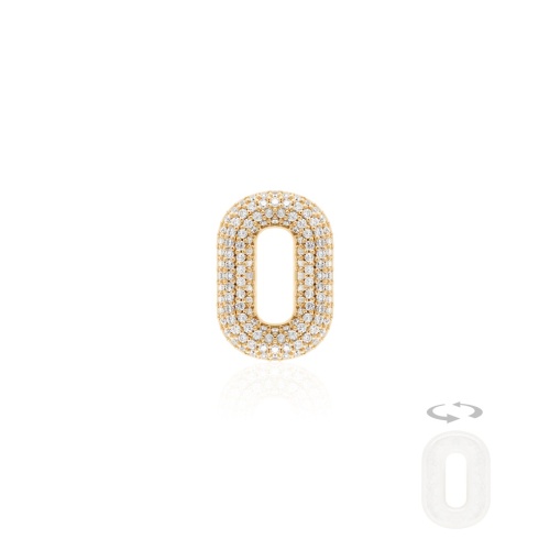 Two-sided Sparkling MOP Necklace Charm Yellow gold-plated