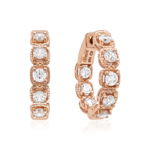Vintage Hoop Earrings Rose-gold plated