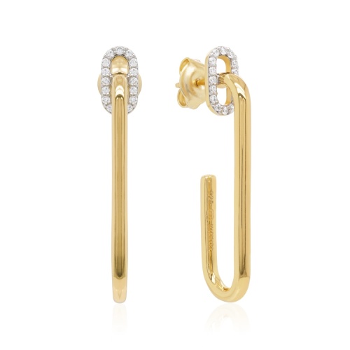 U Drop Link Earrings Yellow-gold plated