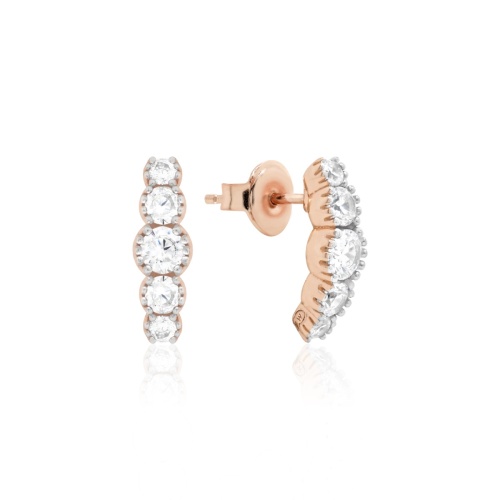 Vintage Drop Stud Earrings Rose Gold-plated