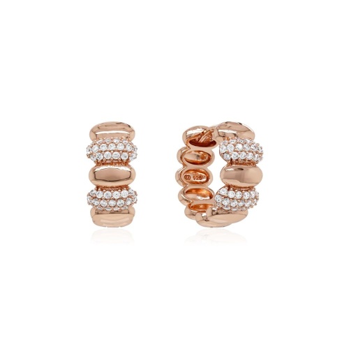 Chubby Bubbly Huggie Earrings Rose Gold plated