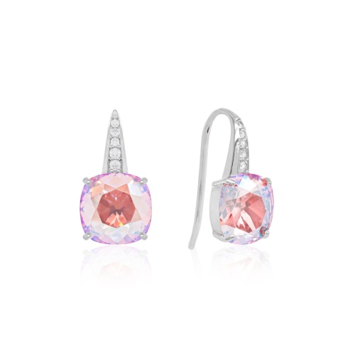 Brilliance Hook Earrings Rhodium plated Light Rose Shimmer