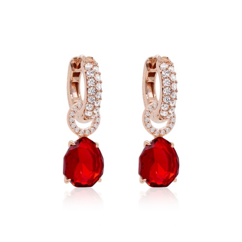Sparkling Classic & Scarlet Drop earring Set rose gold plated