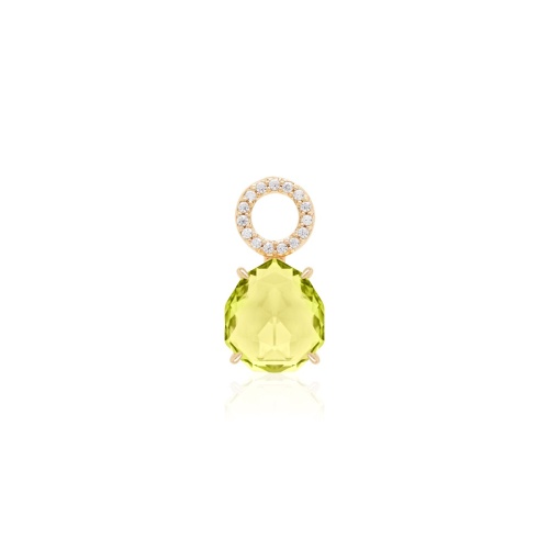 Sparkling Drop Single Charm Yellow gold-plated Citrus Green