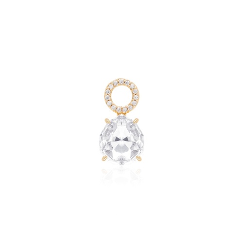 Sparkling Drop Single Charm Yellow gold-plated Crystal