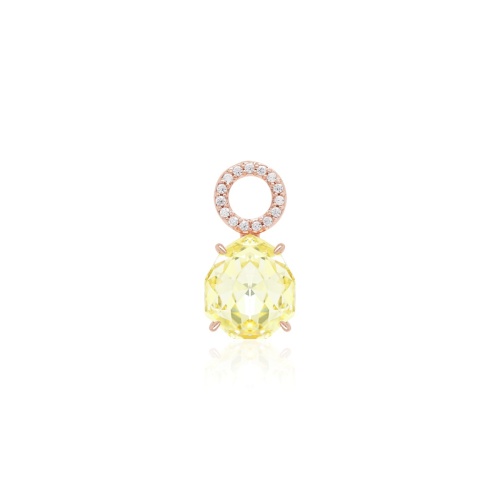 Sparkling Drop Single Charm Rose gold-plated Jonquil