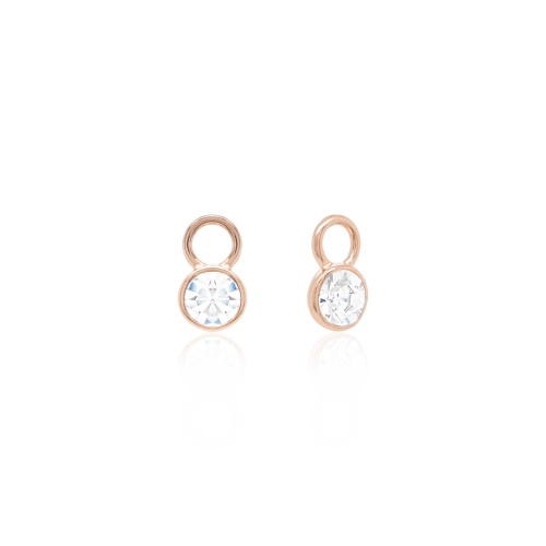 Round Frame Mini Charms Rose gold-plated Crystal