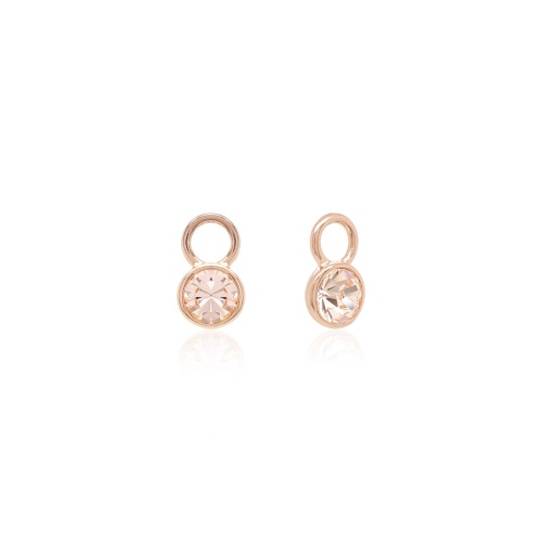 Round Frame Mini Charms Rose gold-plated Gold Quartz