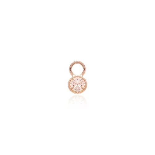 Round Frame Mini Single Charm Rose gold-plated Gold Quartz
