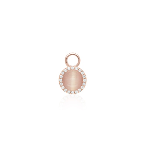 Cat Eye Single Charm Rose Gold plated Cotton Blush