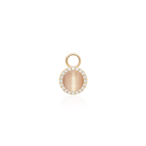Cat Eye Single Charm Yellow Gold plated Cotton Blush