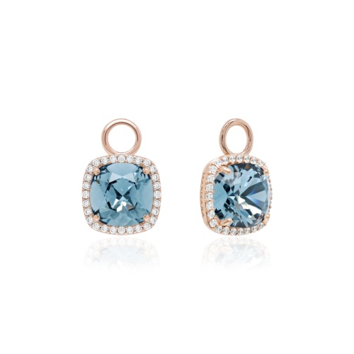 Vintage charms rose gold-plated Denim Blue
