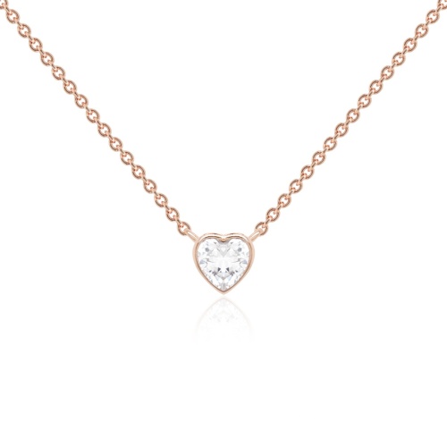 Zirconia Petite Heart necklace Rose gold-plated