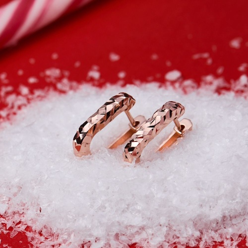 Diamond Cut Link earrings rosé gold plating