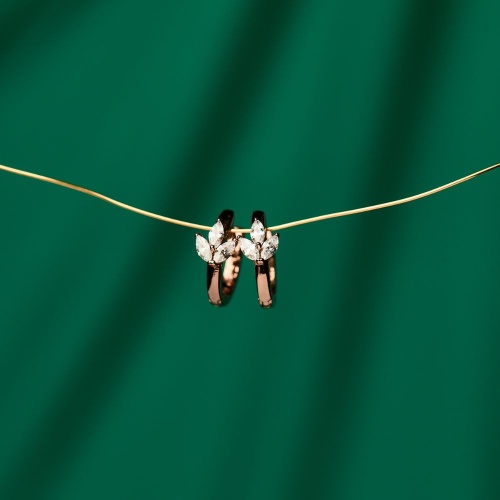 Winter Crown Hoops rose gold plated