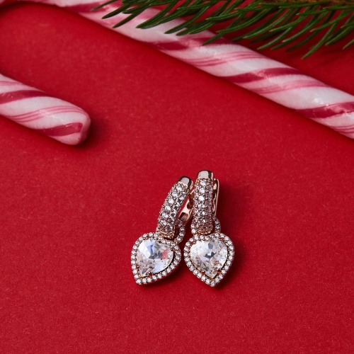 Sparkle Heart earrings rosé