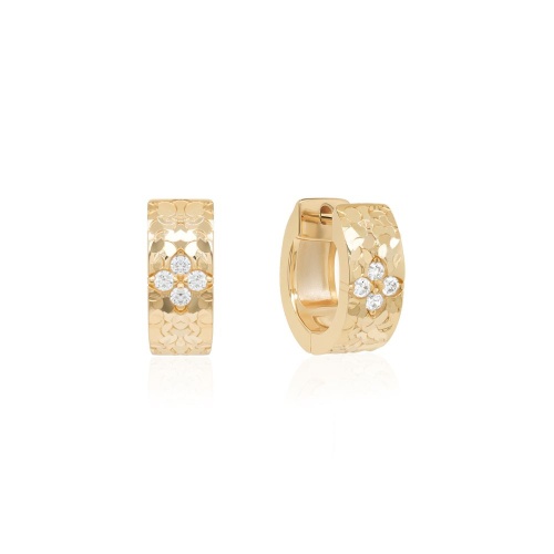 Diamond Cut sparkling earrings Yellow Gold-Plated