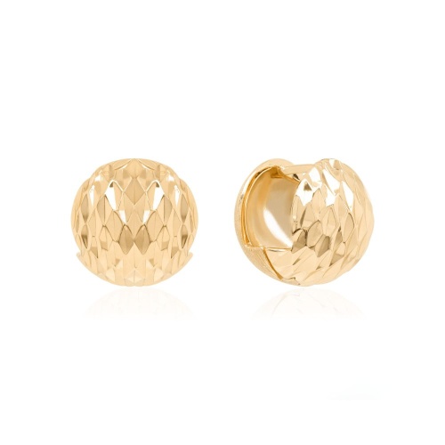 Two-sided Diamond-Cut Sphere Earrings Yellow Gold-Plated