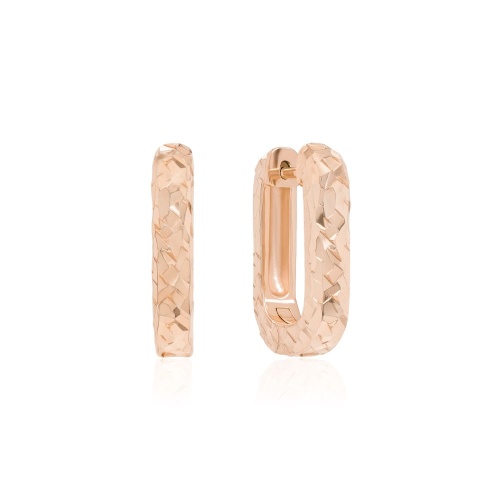 Diamond cut Link earrings Rosé Gold Plated