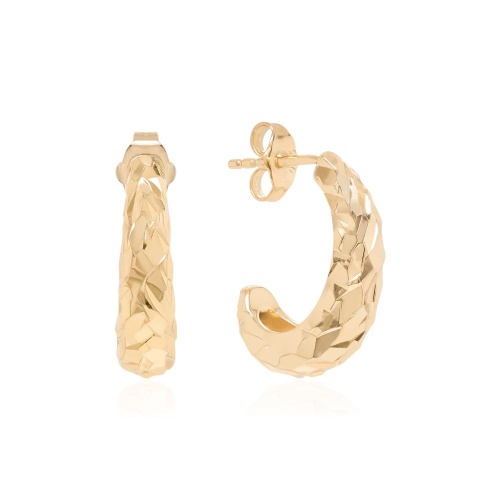 Diamond cut stud earrings Yellow Gold-Plated