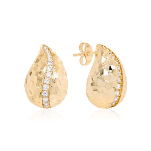 Diamond Cut Drop earrings Yellow Gold-Plated