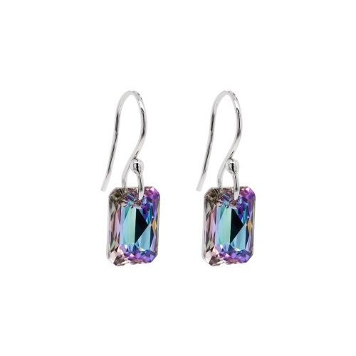 Emerald Cut Earrings Vitrail Light