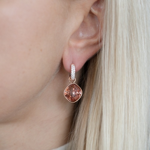 Fancy StoneEarring Charms Rose gold-plated Antique Pink
