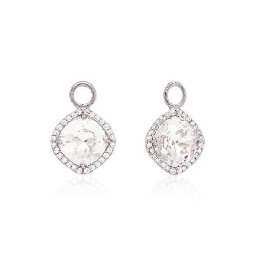 Fancy Stone Charms Rhodium Crystal