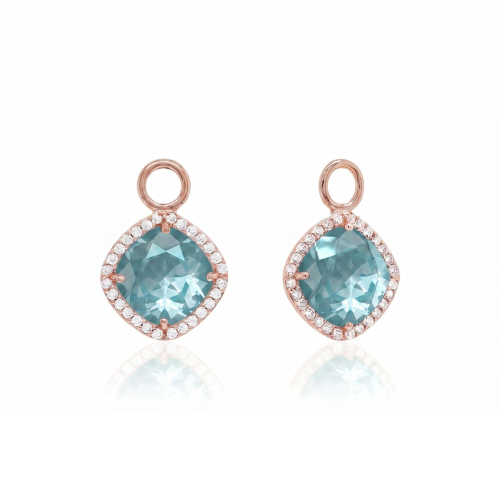 Fancy Stone Charms Rose gold-plated Paradise Blue Lux