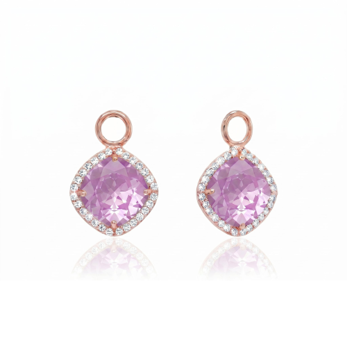 Fancy Stone Charms Rose gold-plated Paradise Purple Lux